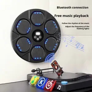 Wall-mounted smart boxing training set--boxing target with Bluetooth music, equipped with LED lights, adjustable speed reaction trainer, suitable for adults and children, a stress-relieving home fitness device