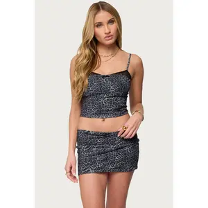 Edin Leopard Print Mesh Bra Top