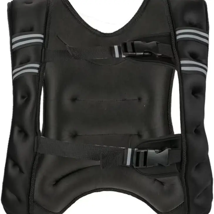 GARVEE Adjustable Weighted Vest - 12Lb/16Lb/20Lb/25Lb/30Lb Sweat-Resist Fitness Tool with Reflective Stripe, Mesh Pockets, Double-Stitched Sport Training Equipment for Home Gym Strength Training, 3-Year Durability