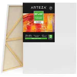 Arteza Classic Stretched Canvas, 30" x 40" - Pack of 2