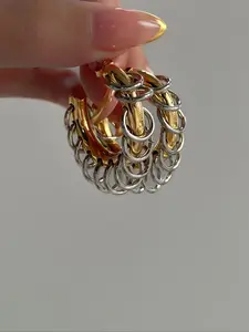 Elegant C-Shaped Ring Earrings with Fringe Design, Ear Hook Design, Fashionable Lightweight Luxury Ear Accessories, High-End Jewelry for Women