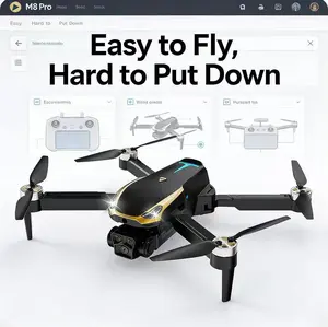 Aerial Drone M8 Pro 2026 - GPS Positioning, 4K UHD EISCamera, 5G WiFi FPV, Brushless Motors, Optical Flow Hover,Intelligent Obstacle Avoidance, Auto Return, 360° Stunt Roll,Two Batteries