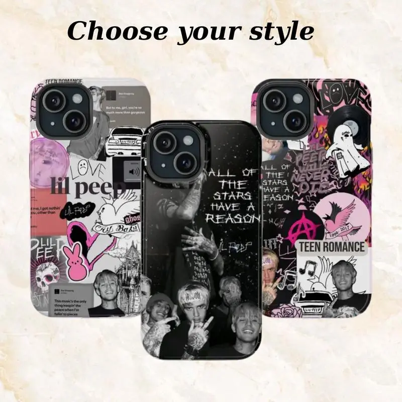 Lil Peep Crybb Phone Case, Rapper Merch Aesthetic, Tough Shockproof Protective Cover, Fan Gift, Compatible with iPhone 11-17 Pro Max/Plus and Samsung Galaxy S23-25