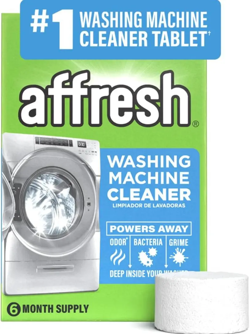 Affresh Washing Machine Cleaner, Helps Power Away Odor Causing Bacteria & Grime Deep Inside Pump, Valve & Hoses, 6 Time Release Tablets, 6 Month Supply
