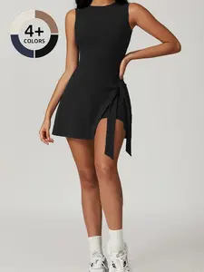 Women's Sporty Sleeveless Romper, Casual Round Neck Jumpsuit, Yoga, Indoor Outdoor Sports Wear, Gym Training Clothes, All Season Activewear, Activewear Fitness, Workout Jumpsuit, Sports Jumpsuits, Sporty Comfy Jumpsuit, Sportswear Jumpsuits