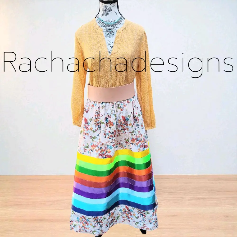 Native American Handmade Floral Ribbon Skirt