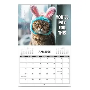2025 Pissed-Off Cats Wall Calendar, Cute Desk Accessories, Office Supplies, Holiday Gifting Does not apply new year