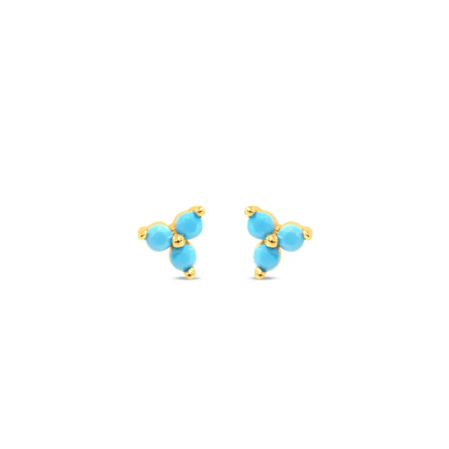 Turquoise Cluster Stud Earrings