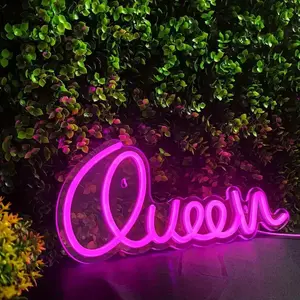 Queen Neon Sign, USB Powered LED Lighted Neon Wall Decoration, Creative Gift, Art Decoration, Atmosphere Lighting, Suitable for Living Room Bedroom Decoration, Coffee Shop, Bar, LED Neon Lights, Neon Lamps, Decorative Neon Light