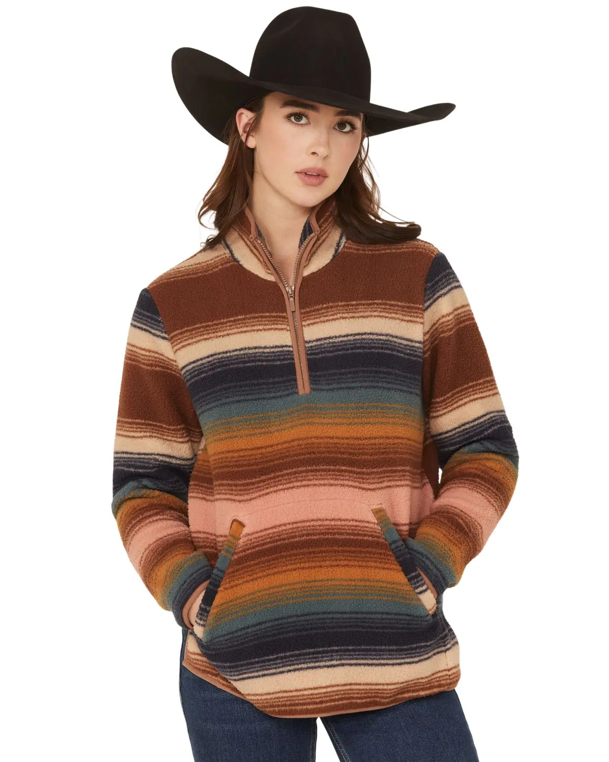 Wrangler Women's Women'S Striped Sherpa Pullover - 112367282