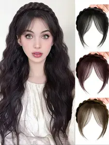 Vintage Braided Hairband with Bangs, Free-Style Side Swept, Adjustable Headband, Knotted Headband, Headband Head Wrap, Multi-Purpose Cute Outdoor Street Style Headwear, Fashionable Accessory