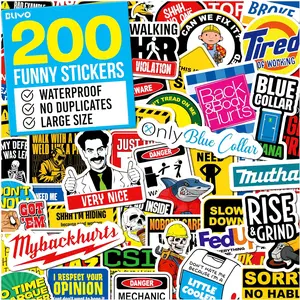 200 PCS Hard Hat Stickers for Adults - Vinyl & Waterproof Funny Stickers, Ideal for Welders, Electricians, Mechanics, and All Blue Collar Workers