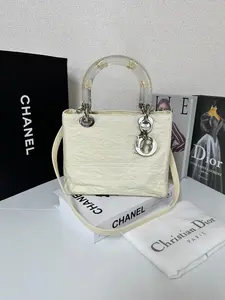 Pre-owned Dior an shown Tote Bags Christian Cannage Lady Clear Nylon Acrylic Resin MR17102025Y437