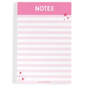Pink Striped NOTES 4x6 Notepad