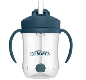 Baby's First Straw Cup, Training Cup with Weighted Straw, 9 oz/270 mL, BPA-free, 6m+, Dark Blue, 1-Pack