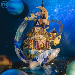MU X MIAO SPACE Starry Playground 3D Three-Dimensional Metal Puzzle Handmade DIY Educational Brain Teaser Toy Desktop Office Decoration Stress Relief Gift for Girlfriend Birthday Christmas Halloween Multicolor Collector's Edition