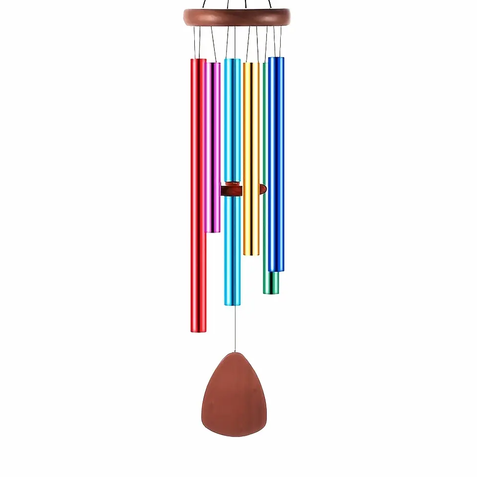 Vibrant Harmony Colorful Wind Chimes-4 Aluminum Tubes & 11 Bells-Melodic Tunes For Patio, Garden & Yard Decor