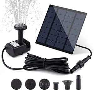 Solar Fountain Pump Kit with Separate Solar Panel, 1.8w Upgraded Solar Water Pump, 3m Long Cable, 4 Nozzles, Solar Powered Fountain, Outdoor Water Fountains for Bird Bath, Outdoor Pond, Patio Garden