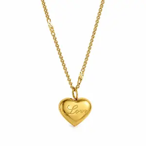 Women's Arwen Jewelry Love Heart Pendant Chain Jewelry Necklace, Gold-Tone Dainty Charm Necklace, Everyday Gift for Her, Chain Jewelry Necklaces