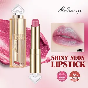 5 Color Metallic Matte Glitter Lipstick, High Pigment Long Lasting Moisturizing Glossy Lip Gloss, Hydrating Cosmetic Gloss, Waterproof Shimmer Lip Balm Gift for Valentine's Day