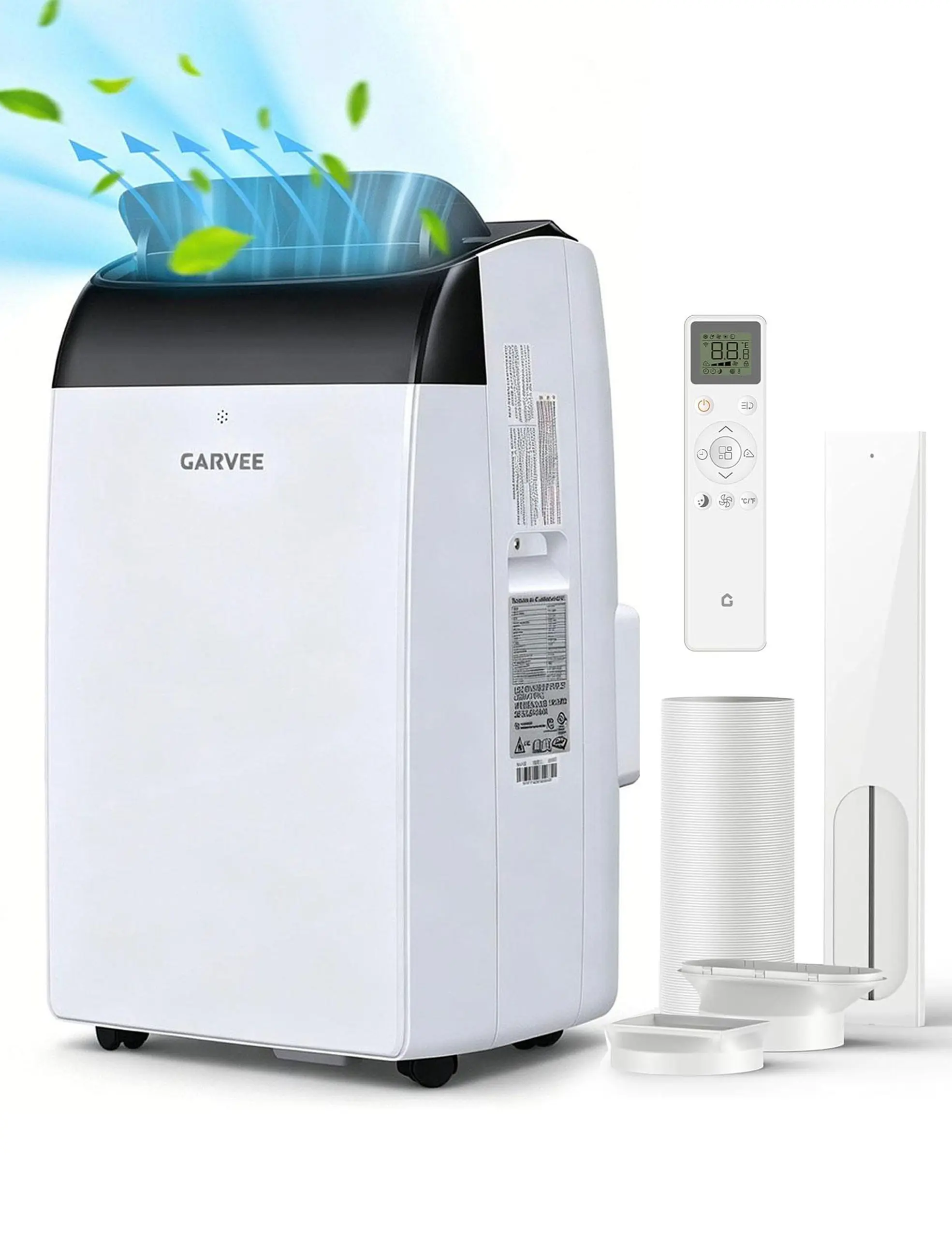 Garvee 14000BTU Portable Air Conditioner, Takywep 3 in 1 Fast Cooling, Dehumidifier & Fan Modes Portable Air Conditioner, Auto Swing, with Sleep Mode for Home Up To 700 Sq.FT