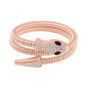 Shop LC Black Glass White Crystal Snake Link Chain Bracelet for Women Jewelry " Ct 0.02 Birthday Gifts for Women