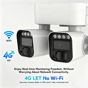 Solar 4G LTE Security Camera (No Wi-Fi Needed), Dual-Lens 360° PTZ, 2K Color Night Vision, Spotlight Siren, IP65 Waterproof, Remote APPControlled, Motion Activated, Night Vision, Outdoor, Data refillis required for Unlimited 4G data usage outdoorfun