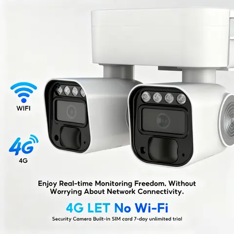 Solar 4G LTE Camera Security, Dual-Lens 360° PTZ 2K Color Night Vision, Spotlight Siren, IP65 Waterproof, Remote APP-Controlled, Motion-Triggered Non-Wi-Fi Outdoor Security Cameras & Systems, Data Refills Required for Unlimited 4G Usage