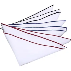 Mens White Pocket Square  - Pack of 3