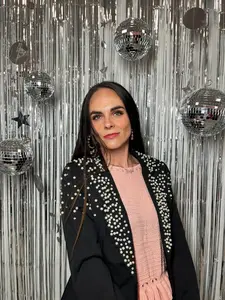 Embellished Rhinestone and Pearl Blazer (Reg. & Plus)