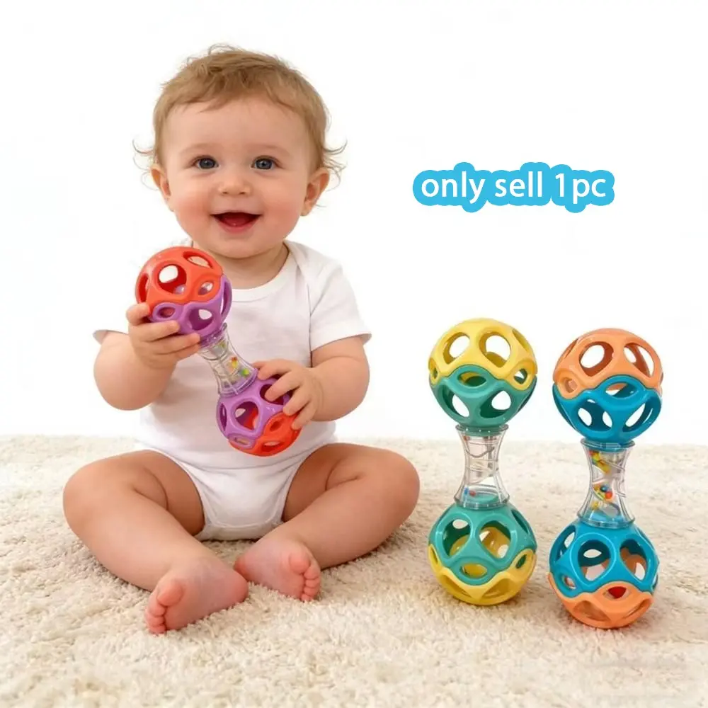Baby Teething & Grasping Toy, Soft Rubber Rattle Ball with Sensory Development for Newborn,Holiday Gifts for Baby, Sensory Teether