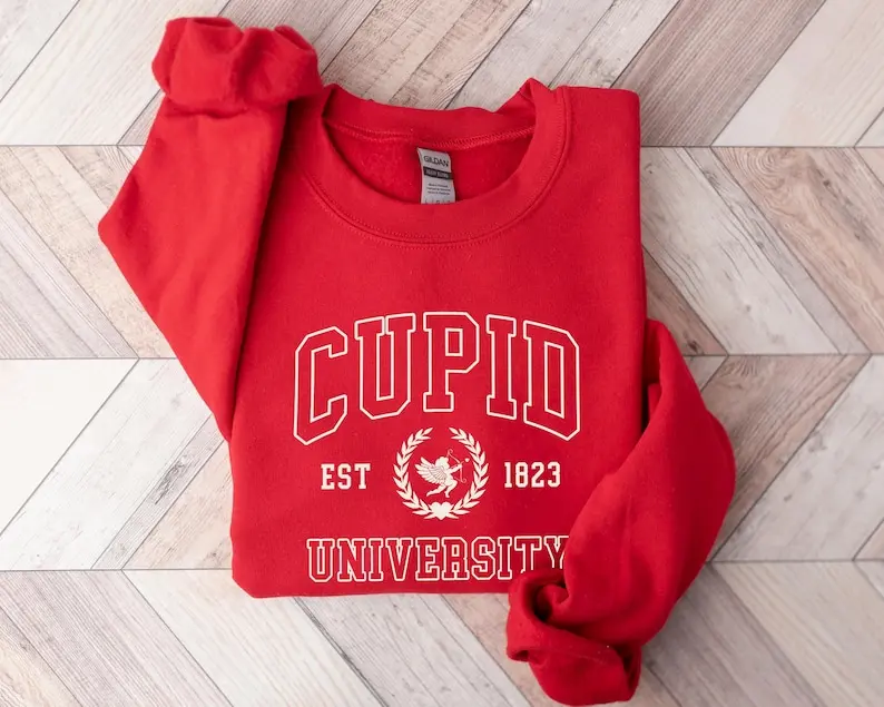 Cupid University Sweatshirt, Cute Valentine's Day Shirt, Funny College Sweatshirt, Love Crewneck Sweatshirt, Cupid Sweater