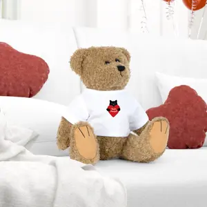 Custom Plush Toy with Personalized T-Shirt, Comes in Bear, Bunny, Elephant, or Sheep Variant - 100% Polyester - Sewn-in Tag on Left Leg