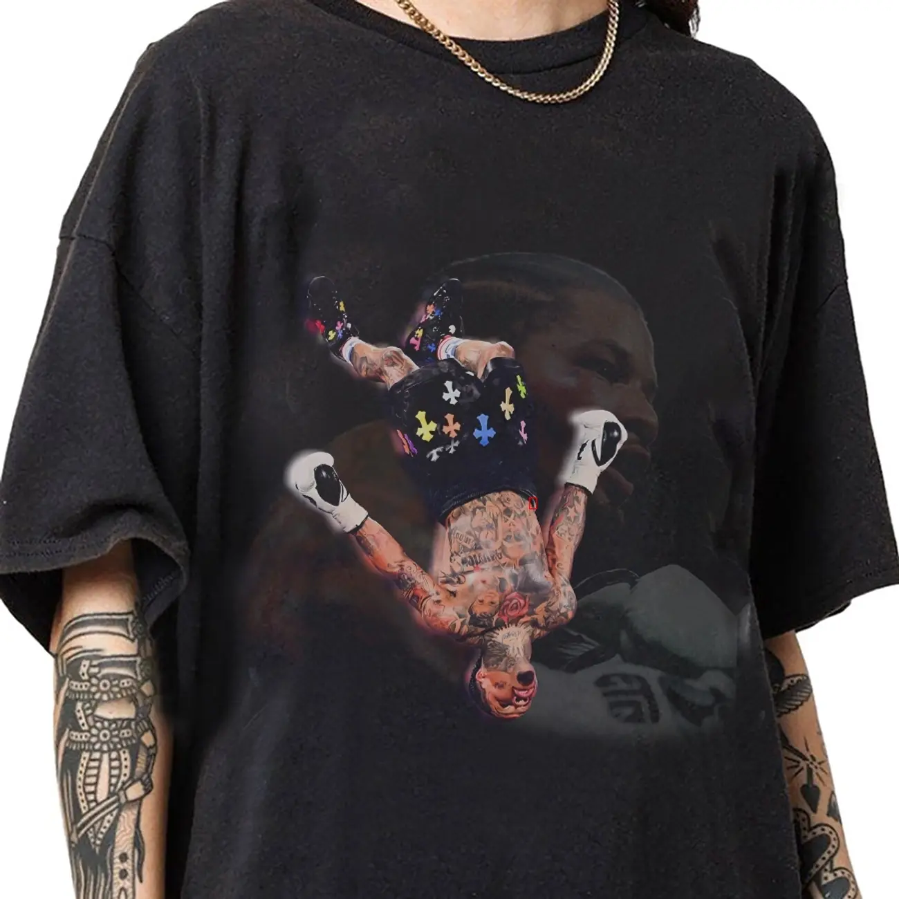 Gervonta Tank Davis Flip Graphic Tee for Boxing Fans 8AD