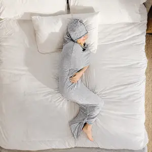 Hug Deep Sleep Pod Wearable Blanket, Stretch Compression Sleep Sack with Hand Access Opening, Weighted Blanket Alternative, Breathable Cozy Sleep Cocoon, Machine Washable Sensory Blanket for Adults Kids Teens, Sports Night Cozy GiftA,D,H,D