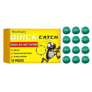 Cockroach Killer Bait Station - Natural Insect-Control Paste (2x2cm, 33.66g), Long-Lasting 3-Year Formula, Non-Toxic, Lightweight, No Battery, Easy Setup, Effective for All Cockroach Types