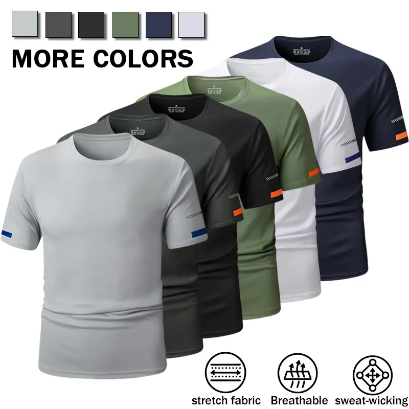 New quick-drying mesh men's summer Eurocode new short-sleeved short T sports room running fitness quick-drying short-sleeved outdoor men