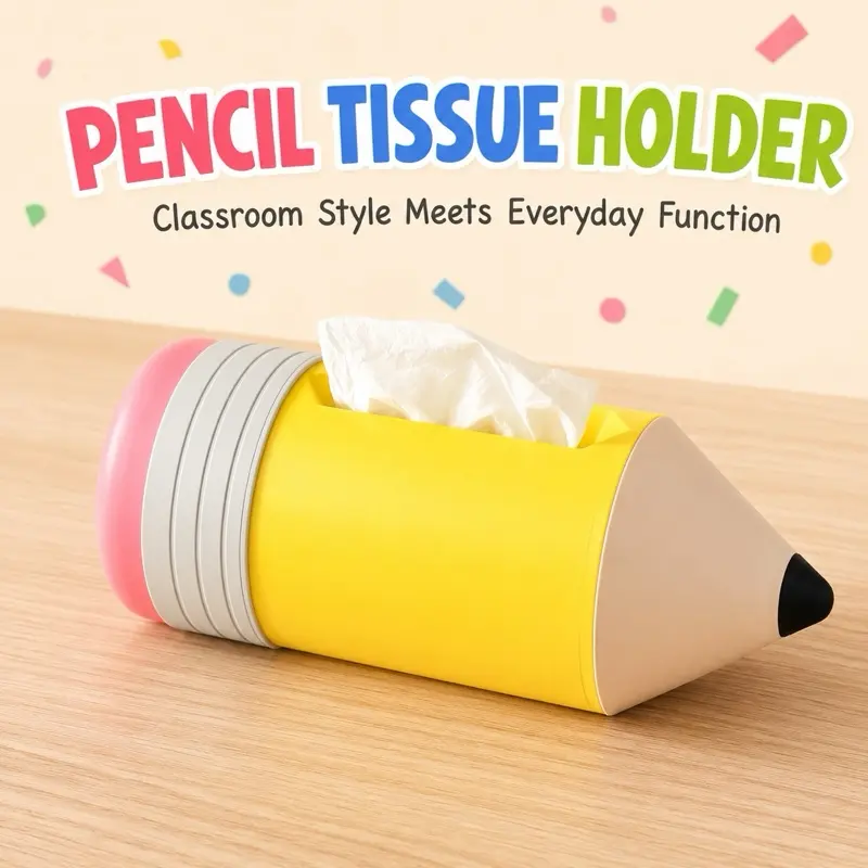 Pencil-Themed Tissue Holder Set, Classroom Decor, Office Accessories, Back to School Teacher Gifts, Teacher Stuff for Classroom Tissue Storage