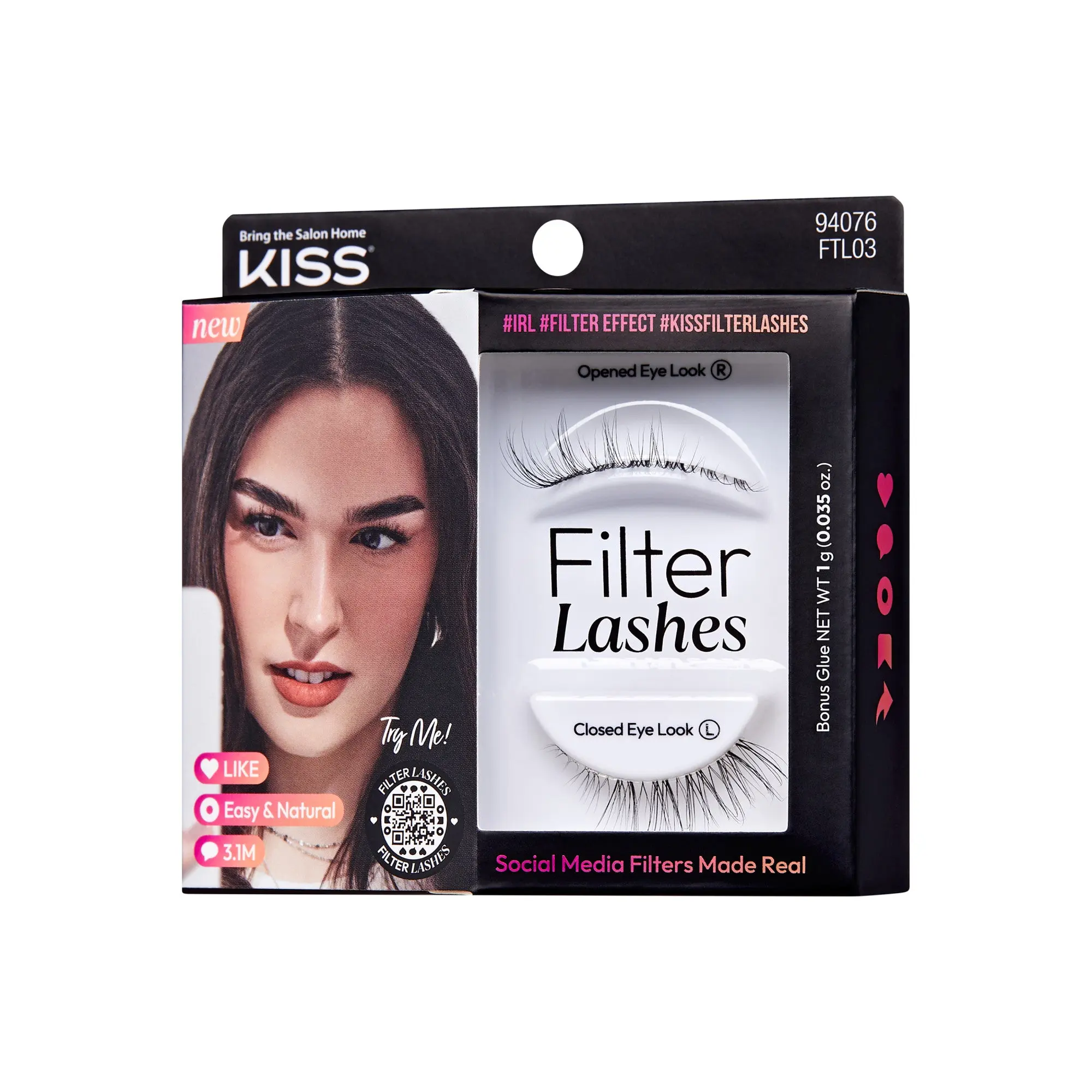 Kiss Filter Lashes False Eyelashes - LASH x GLOSS | 1 Pair, Strip Lashes, 5mm-14mm