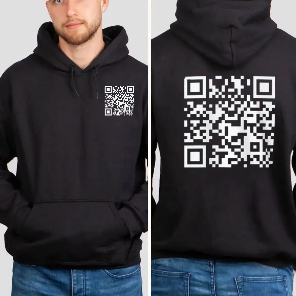 Funny Fu Qr Code Shirt Sweatshirt Hoodie, Qr Code, Unisex Sweater Pullover Tee Fit Cotton
