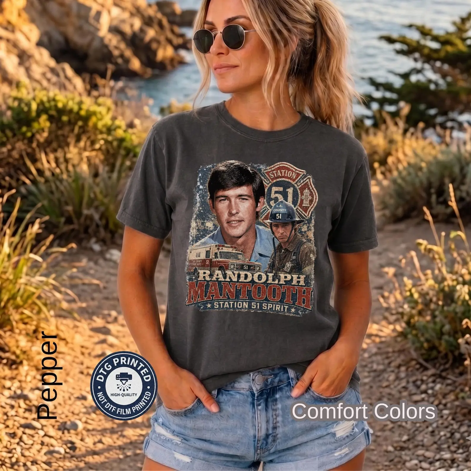 Vintage Randolph Mantooth Shirt, Station 51 Firefighter Tee, LA County Paramedic Retro T-Shirt, Emergency TV Show Gift