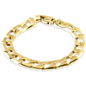 Men's Wide Square Curb 14k Gold (46gram) or Platinum (74gram) 10.5mm Link Bracelet 8.5"