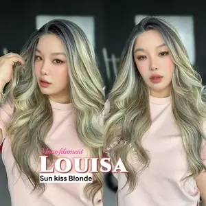 JBEXTENSION LOUISA MONO Monofilament Handmade Wig 6X5 Full Monofilament Hand Tied Top Wig 26 Inches Sun Kiss Blonde Mono Lace Wig with Anti-slip Silicone Strips Glueless Wig LOUISA MONO【BENDY EAR TABS】