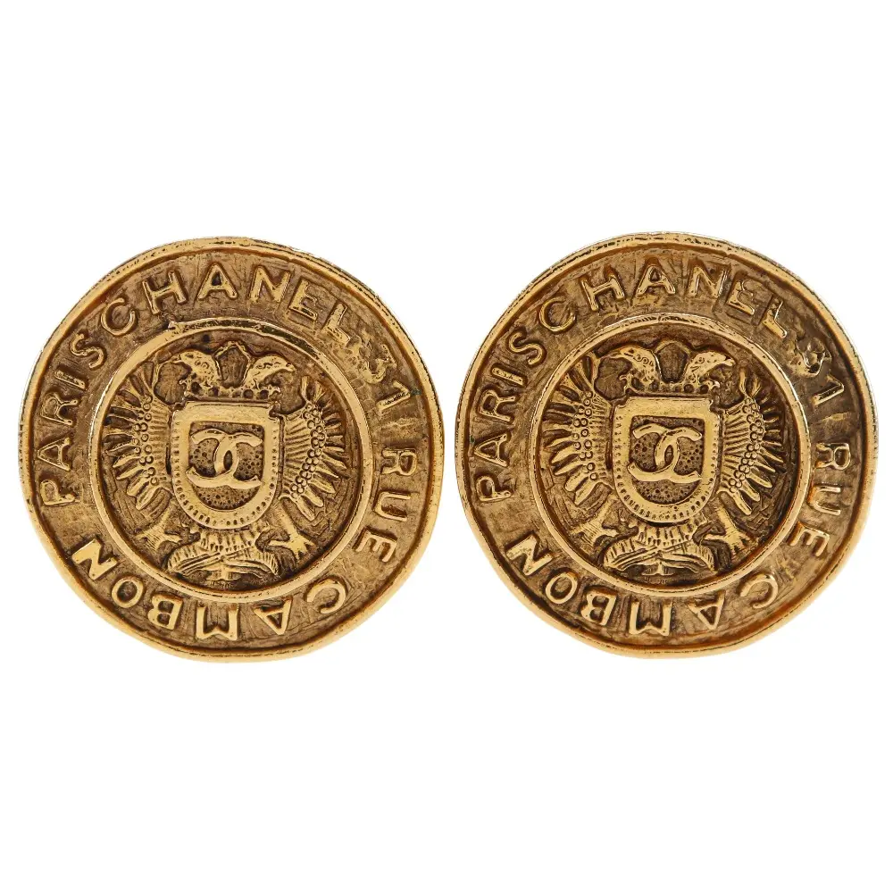 Pre-owned CHANEL Stainless Small Leather Goods Coco Mark 31 RUE CAMBON Earrings