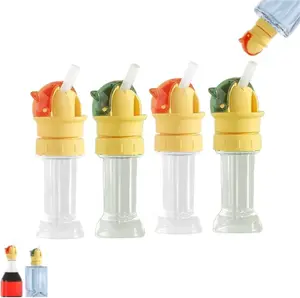 Water Bottle Spout Conversion Cap with Straw Universal Fit No Spill Leak Proof Design for Juice & Water Bottles 4 Mixed Drinking Gadgets Beverage Utensil Drink Protector Eco-Friendly Travel,summervibes