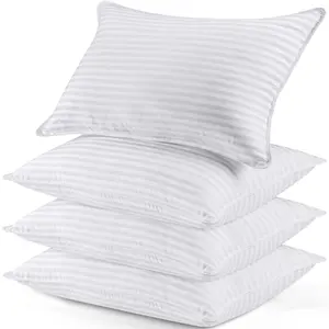 Utopia Bedding White Hotel Pillow Set of 4 -  Pillows for Side Back & Stomach Sleepers - Comfortable 9 Inch Thick Pillows for Ultimate Rest