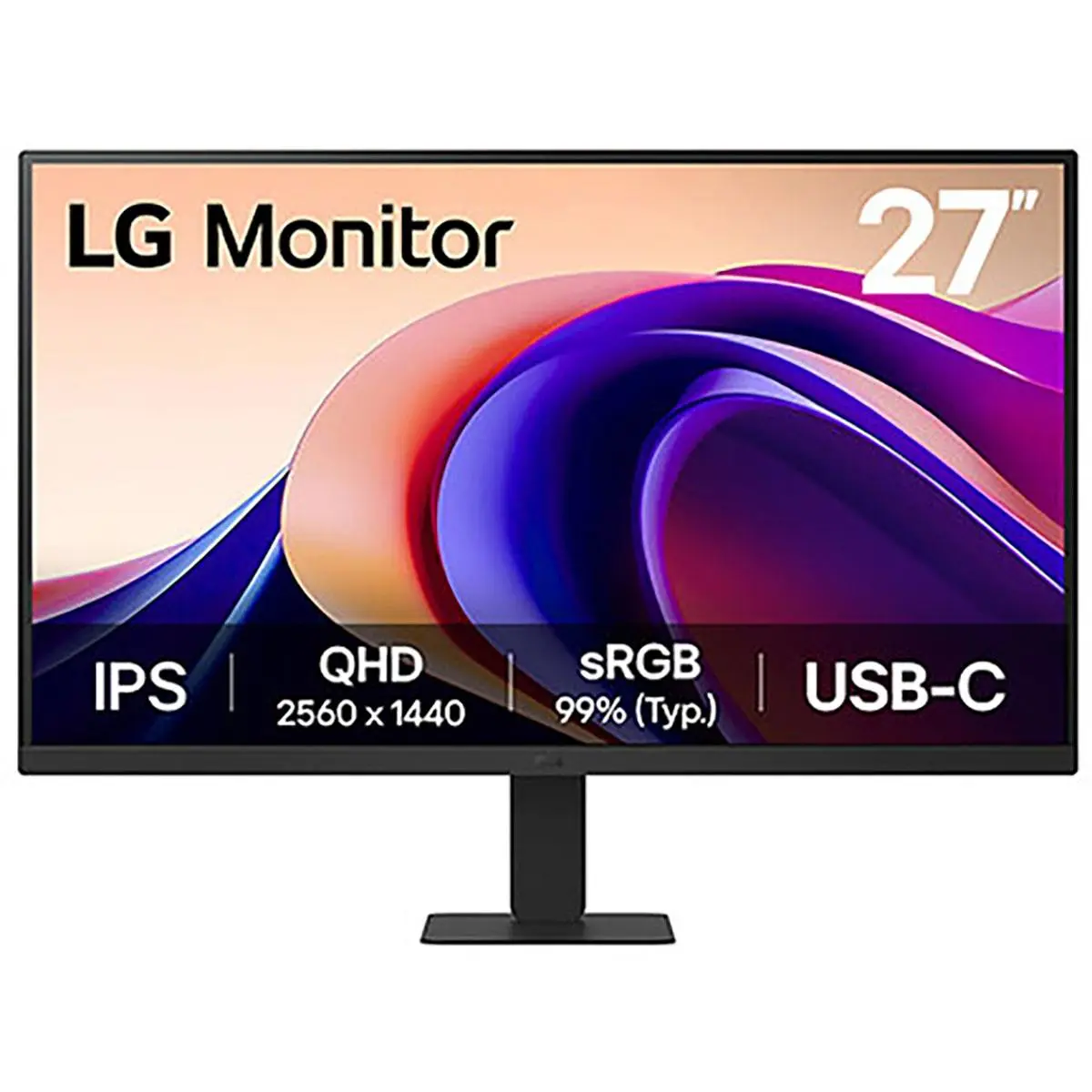 LG 27BQ410B-B 27" IPS Panel Monitor - 16:9 Ratio, WQHD Resolution, 100Hz Refresh Rate, HDR Support, LCD Display, Black