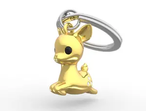 Metalmorphose 3D FALLOW DEER KEYCHAIN (GOLD)