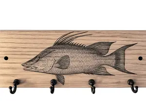 Hogfish Key Hanger, Home Organiser, Wall-Mounted Hook for Entryway Key Storage