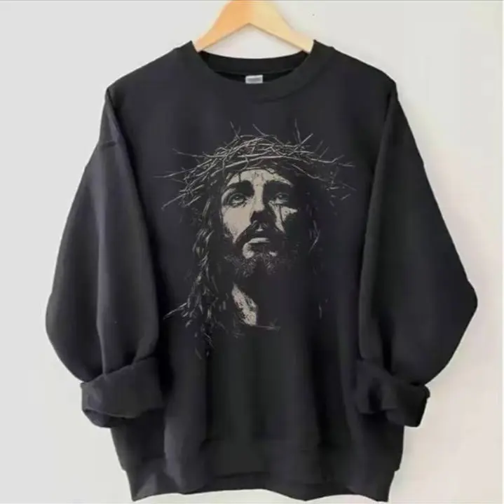 Jesus Sweatshirt Christian Streetwear Religious Gift for Him or Her Faith Apparel, Graphic Jesus Sweatshirt, Women's jesus shirts, Men's Oversized clothing, Unisex Casual Pray Apparel Sweatshirt